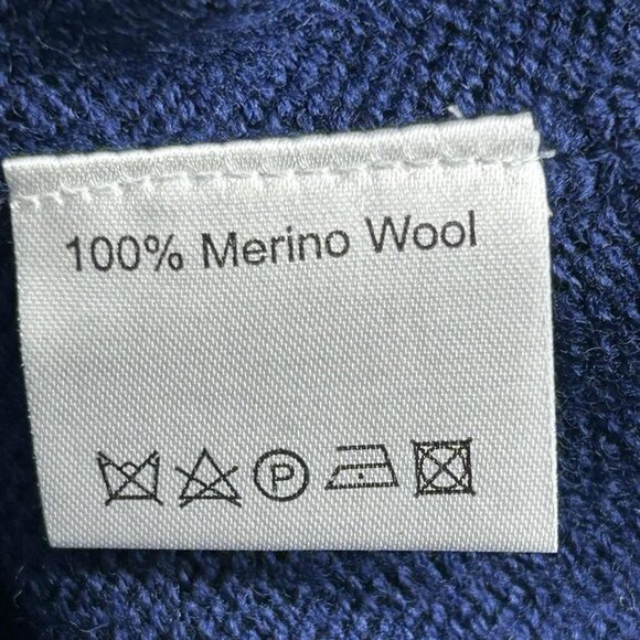 Hillflint Sweater Mens L Navy Merino Wool Collegiate V Letter Virginia State - Picture 6 of 13